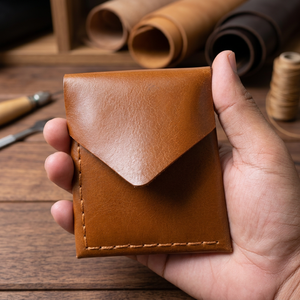 Portefeuille en cuir véritable à deux volets – Portefeuille élégant fait main taille européenne - Product Image 2