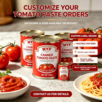 Pâte de tomate concentrée doublement premium en conserve 28-30% Brix Non-OGM Halal, sauce tomate en conserve pour la cuisine, approvisionnement en vrac