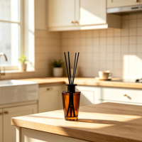 Bouteille en verre vide de 200 ml pour diffuseur à bâtonnets, avec fond épais, pulvérisateur à pompe, options de sérigraphie et de coloration, bouchon et bâtonnets en fibre