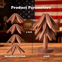 Sous-verres décoratifs pliables en bois de noyer en forme de sapin de Noël pour plats chauds et casseroles