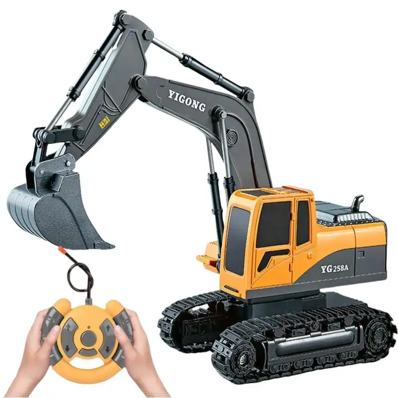 Hot sale mini Alloy plastic bulldozer truck wireless toy car remote control excavator