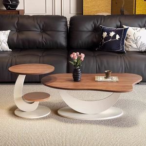 <b>Walnut</b> Coffee <b>Table</b> Cloud Shape Solid Wood Minimalist Living Room Tea <b>Table</b> - Product Image 1