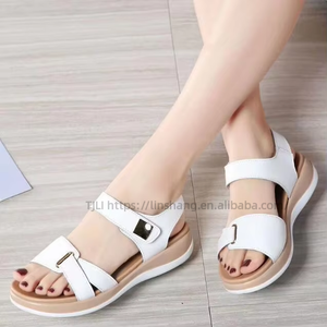 NEW Retro Latest Ladies Slippers Flat Dress <b>Shoes</b> Fashion Design New Model Wedge Women Sandals - Product Image 2