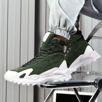 Özelleştirilebilir erkek yüksek üst peluş deri Sneakers kış spor yürüyüş botları yüksekliği artan EVA erkek moda rahat kış