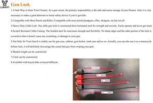 11 ''súng khóa 290 mét Đỏ còng dưới giá rẻ chất lượng tốt an toàn ổ khóa cáp thép khóa - Product Image 6