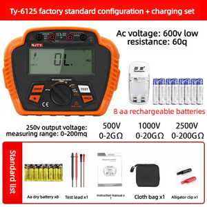 Mégohmmètre numérique haute précision NJTY T6110 2500V 200G - Product Image 5