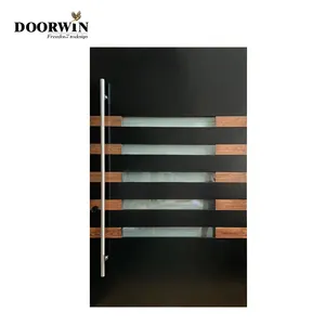 Doorwin Pintu Ayunan Kaca Bingkai Aluminium Pintu Eksterior Datar untuk Gerbang Keamanan Rumah 36X80 Pintu Masuk Eksterior Depan Kayu