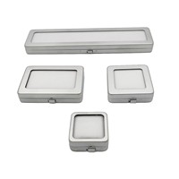 Boîte de présentation en métal à fermeture à pression pour pierres précieuses, carrée ou rectangulaire, étui de rangement pour diamants en vrac avec fenêtre transparente, organisateur d'emballage pour pierres