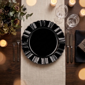 <span class=keywords><strong>Assiette</strong></span> de Présentation Noire en Plastique, <span class=keywords><strong>Motif</strong></span> Jupe de Ballet sur le Bord, Vente en Gros, pour Décoration de Mariage, Maison et Cuisine - Product Image 3