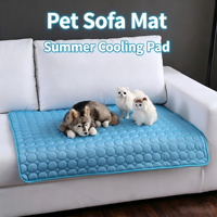 Tapis rafraîchissant auto-refroidissant pour animaux de compagnie, lavable et réutilisable, pour petits animaux, lit moderne uni en polyester pour toutes les saisons, idéal pour la voiture.