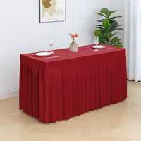 Nappe de table rectangulaire plissée pour événements, réceptions et banquets