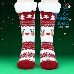 Chaussettes de sol d'<span class=keywords><strong>hiver</strong></span> douces et moelleuses, chaudes et confortables, à motif de renne de Noël - Product Image 1