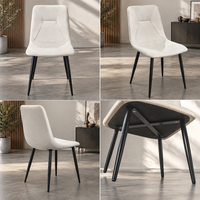 Chaise de salle à manger rembourrée à dossier en forme de cuillère, chaise latérale en tissu rembourré pour la maison, la cuisine, le restaurant, l'hôtel, meubles de salle à manger