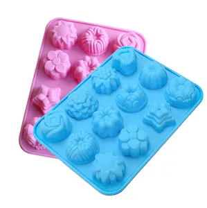 12 Khuôn Bánh Hình Dạng Khác Nhau Tự Chế Silicone Sô Cô La Kẹo Cracker Bánh Đồ Ăn Nhẹ Khuôn Bánh Nướng Khuôn