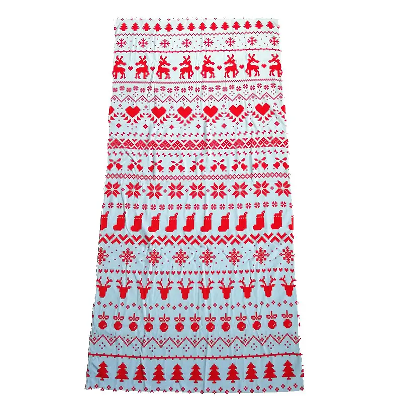 Serviette de plage en coton personnalisé de Noël rouge sublimation mode 100% coton coton super doux