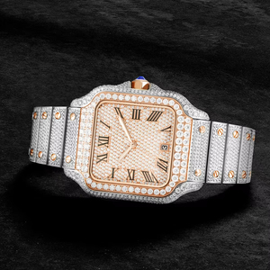 <span class=keywords><strong>Orologio</strong></span> da Polso <span class=keywords><strong>Unisex</strong></span> di Lusso con Design Quadrato, Moissanite VVS Dorata, Impermeabile, Stile Sportivo e Alla Moda - Product Image 4