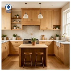 Armoire <span class=keywords><strong>de</strong></span> <span class=keywords><strong>cuisine</strong></span> en bois massif au design contemporain avec accessoires haut <span class=keywords><strong>de</strong></span> gamme et configuration <span class=keywords><strong>de</strong></span> rangement flexible - Product Image 1