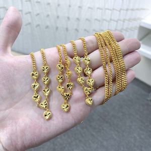 Collar de Cobre Chapado en Oro de 24K para Mujer, Cadena con Corazón, Cadena Cubana, Marca Jxx Fashion - Product Image 6