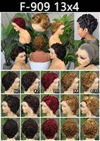 Perruque Lace Front HD Transparente 13x4 |   Perruque bouclée Pixie en cheveux humains vierges brésiliens Remy à 100% pour femmes