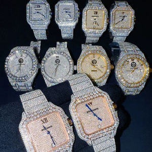 Top Quality Luxury Handmade Fully Iced Out Hip Hop <b>Watches</b> Bust Down VVS Diamond Moissanite <b>Watches</b> - Product Image 2