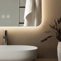 Espejo de Baño Moderno Cuadrado Inteligente con Retroiluminación LED Ecológica, Función Antivaho, Control Táctil Impermeable para Uso en Hoteles y Hogares