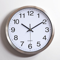 Horloge murale moderne en quartz argentée de 10 pouces, fonctionnant sur piles, pour la cuisine, le salon, le bureau, la maison