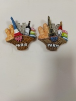 Aimants de réfrigérateur 3d paris pour pain de vin personnalisé Aimant de réfrigérateur panier tour Eiffel Aimants de réfrigérateur souvenirs pour les pays