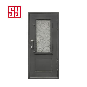 Quadratische Top Bestseller <span class=keywords><strong>Design</strong></span> elegante Schmiedeeisen einzelne Eingangstür - Product Image 3