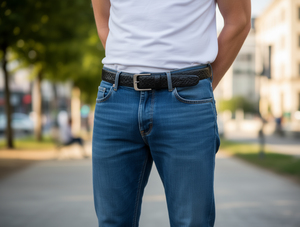 Cintura in Pelle da Uomo 4.0cm con Fibbia in Lega e Chiusura a Perno, Stile Casual - Product Image 2
