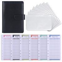 Organiseur de budget design avec enveloppes zippées, classeur de budget, carnet en similicuir de luxe, promotion, couverture rigide A6 PU