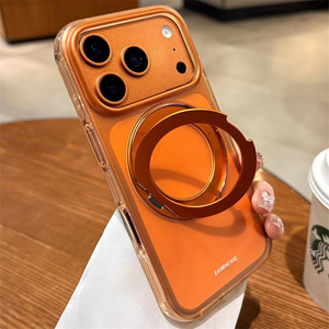 เคสโทรศัพท์ไล่สีแบบ PC TPU สำหรับ iPhone 16 15 Pro Air, เคสวงแหวนสีส้มสำหรับ iPhone 17 Pro Max - Product Image 1