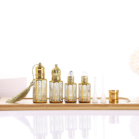 Flacons de parfum vides en verre octogonaux de 3 ml, 6 ml, 9 ml, 12 ml pour Attar Arabian Oud, transparents ou ambrés, avec bouchon à vis, pour huiles essentielles