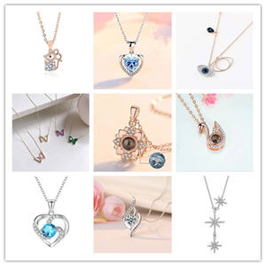 100 langues je vous aime célébrité Internet TikTokly même style collier <span class=keywords><strong>de</strong></span> projection créative 520 cadeau chaîne <span class=keywords><strong>de</strong></span> clavicule - Product Image 3