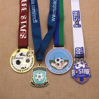 Médaille personnalisée en alliage de zinc plaqué or avec logo gravé de haute qualité pour le football, le basketball et l'athlétisme, impression UV, moulage sous pression