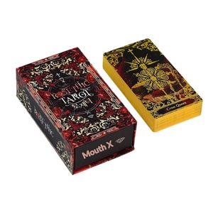 Boîte rectangulaire personnalisée haut de gamme en papier imprimé avec estampage à chaud doré, classique anglais transfrontalier pour cartes de tarot - Product Image 1
