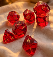 Ensemble de dés en résine à facettes multiples, 7 pièces, effet nébuleuse transparent, dés DND pour jeux de rôle Dungeons and Dragons