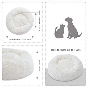 Luxuskratzbett rund waschbar Donut und Hundebett flauschig beruhigend sich selbst wärmendes Bett Schlaf - Product Image 2