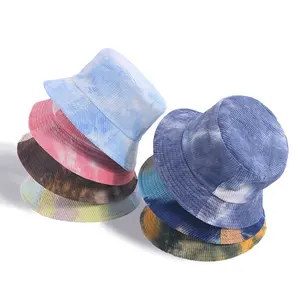 Sombrero de cubo de pana reversible Vintage para hombre y mujer con bordado y logotipo personalizado para mujer