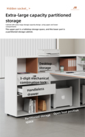 Bureau de direction ergonomique moderne SHUORAN en bois massif, hauteur réglable, tiroirs de rangement, usage commercial, garantie 5 ans