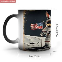 Tasse magique à changement de couleur en céramique noire givrée 11oz pour les amateurs de thé au lait – Livraison directe exclusive