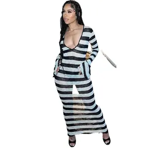 Backless Striped Dress Maxi Dresses Deep V Sundress Colorful Striped Dress  Beach Summer Sexy Dresses for Women (Long style 1,S) : : Clothing,  Shoes & Accessories