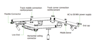 Rail Lumineux Magnétique Européen Led Blanc Noir R90 Aspiration Mini Système Ultra Mince Éclairage Sur Rail Magnétique Surface Encastrée