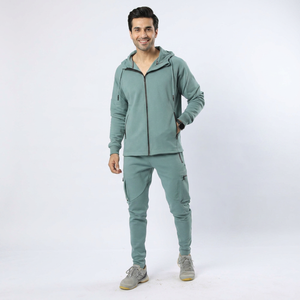 Conjunto Deportivo de Dos Piezas para Hombre, Estilo Lavado Ácido, con Cordón Ajustable, para Gimnasio, Fitness y Entrenamiento, 100% Algodón, Casual - Product Image 1
