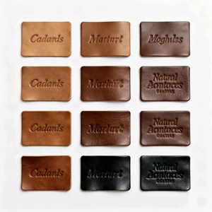 Großhandel Custom Name Logo Echtes Leder Label für Kleidung und Stiefel mit Roll Shape Patches - Product Image 3