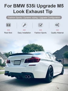 Bmw serisi için SYPES araba egzoz İpuçları F10 F11 F18 535i 640i up M5 H 304 paslanmaz çelik karbon Fiber <span class=keywords><strong>M</strong></span> performans Quad susturucu İpucu - Product Image 3