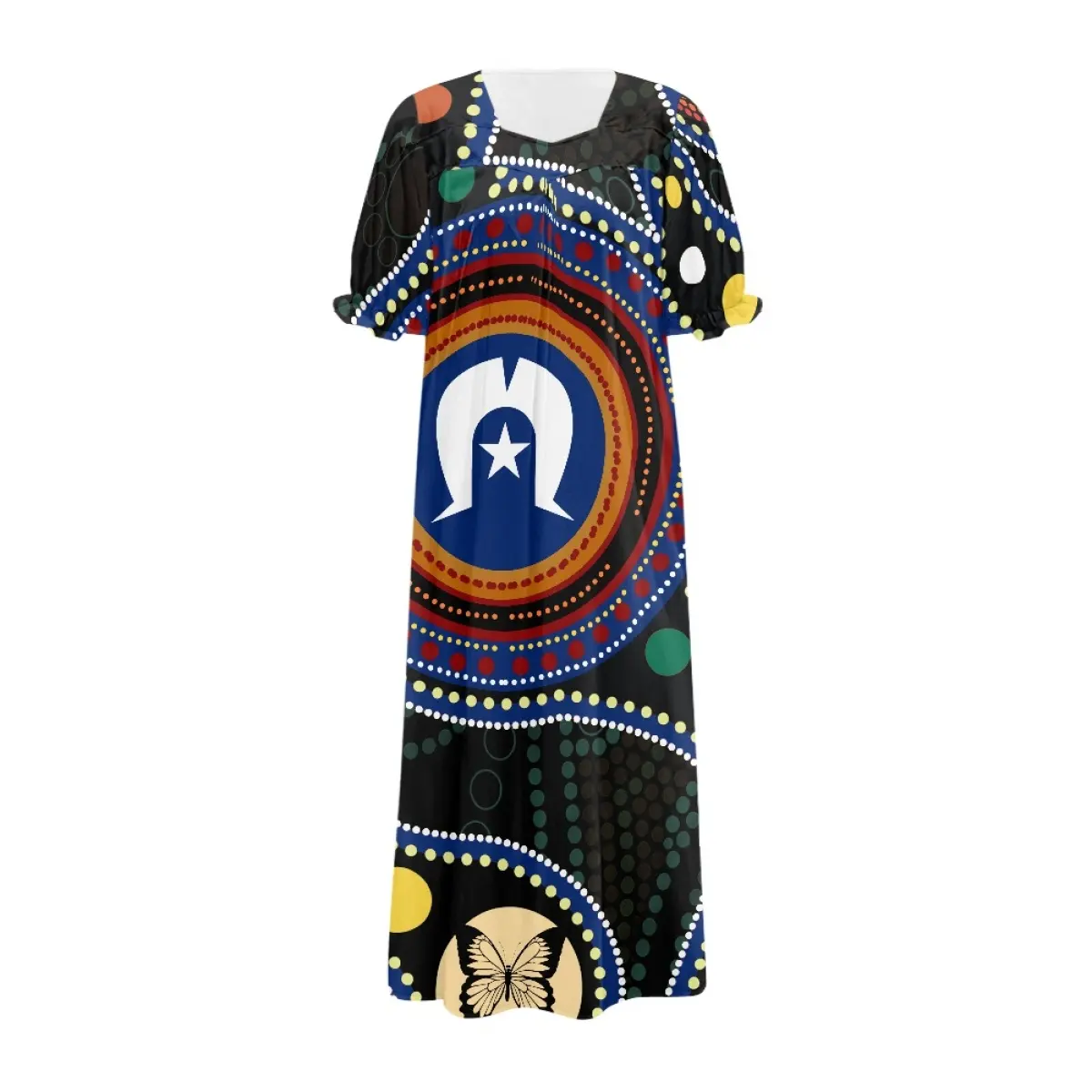 فستان مريح كاجوال شهير بأكمام فقاعية بتصميم مخصص من الشركات المصنعة لملابس جزر المضيق توريس للبيع المباشر