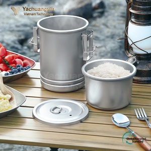 Olla de Acero Inoxidable para Acampar al Aire Libre de 3-4L con Tapa, Diseño Minimalista, Vaporera Multifuncional Portátil - Product Image 5