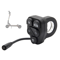 Interrupteur de guidon de trottinette électrique 48 V intégré avec bouton de commande, phare, clignotant et klaxon pour trottinette Kukirin T3 - Pièces détachées