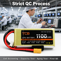 Batterie LiPo TCB RC améliorée 900mAh 1100mAh 2S-6S 7.4V-22.2V 25C-60C pour modèle d'avion RC, fourniture directe du fabricant