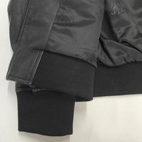 Blouson aviateur en cuir d'agneau véritable noir pour homme, fermeture éclair, logo sur le devant, confortable, respirant, pour le bureau, la maison, l'automne et l'hiver